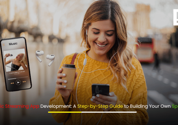 Music Streaming App Development step-by-step guide showing the process to build a Spotify-like app