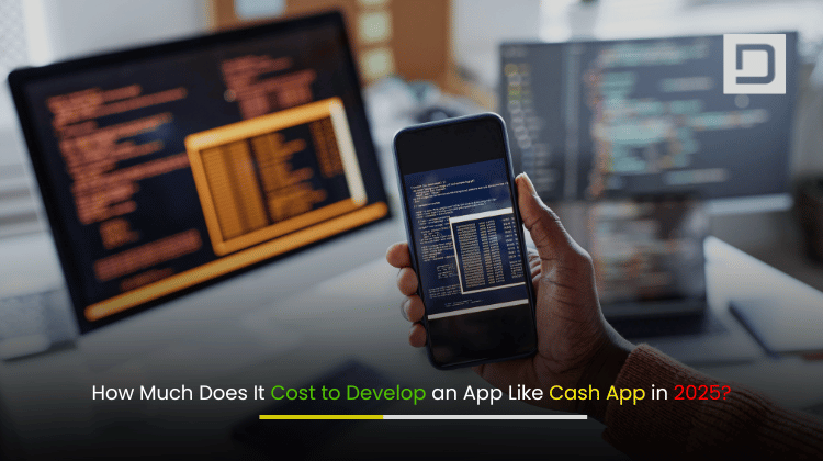 Illustration of a digital wallet app interface showcasing money transfers, investments, and virtual cards, representing Cash App development cost.