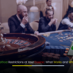 Modern casino interface showing various payment methods, highlighting restrictions and options, with secure digital icons and Depex Technologies branding.