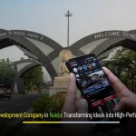 Banner for blog "Mobile App Development Company in Noida: Transforming Ideas into High-Performance Apps" – showcasing innovative mobile app design and technology solutions by Depex Technologies.