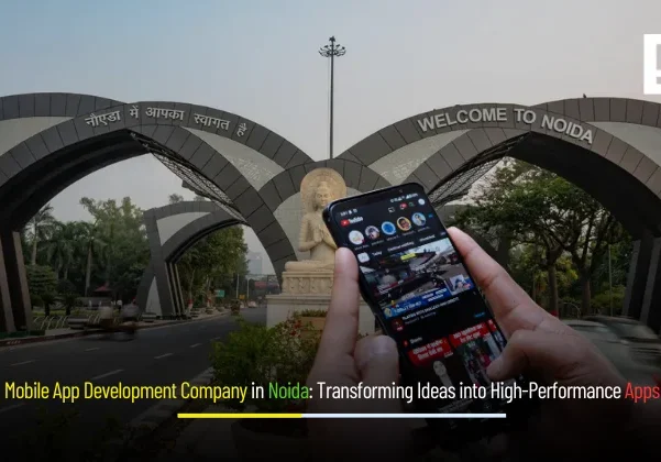 Banner for blog "Mobile App Development Company in Noida: Transforming Ideas into High-Performance Apps" – showcasing innovative mobile app design and technology solutions by Depex Technologies.