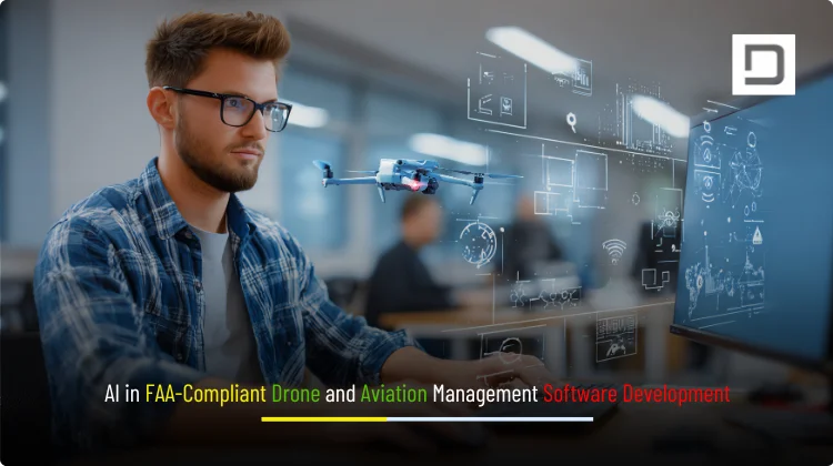 AI-driven FAA-compliant drone and aviation management software dashboard showing real-time fleet monitoring, airspace compliance, and flight safety analytics by Depex Technologies