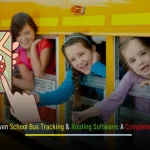 AI-driven School Bus Tracking & Routing Software dashboard with live GPS map, accurate ETAs, geofenced stops, and driver–parent apps