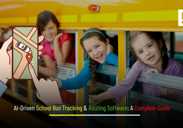 AI-driven School Bus Tracking & Routing Software dashboard with live GPS map, accurate ETAs, geofenced stops, and driver–parent apps