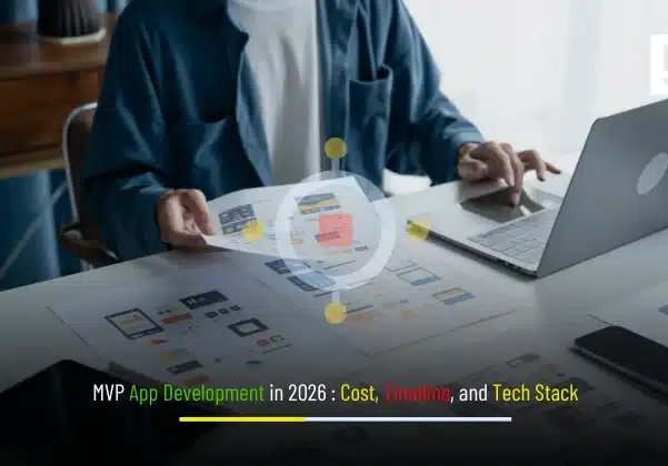 Depex Technologies banner showing “MVP App Development in 2026” with cost, timeline, and tech stack theme