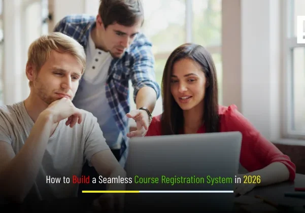Seamless course registration system dashboard interface showing student enrollment software workflow and automation features