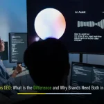 ASO vs GEO comparison banner for Depex Technologies showing why brands need both in 2026